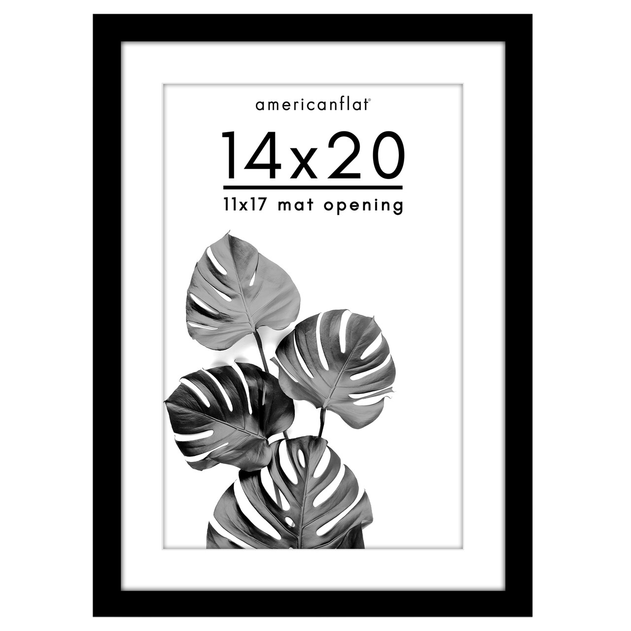 Americanflat Poster Frame with Mat - Large Picture Frame - Polished Plexiglass Cover - Hanging Hardware for Horizontal and Vertical Display - Black